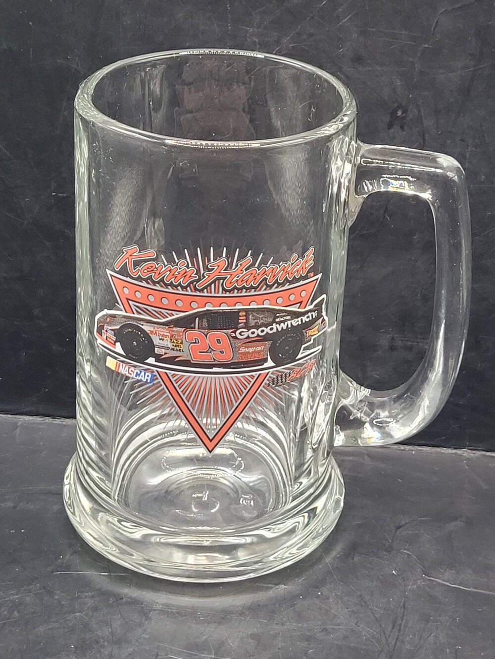 Vintage Kevin Harvick 29 Goodwrench NASCAR Beer Stein Mug Heavy Glass 5.5"